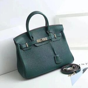 Unbranded (Dark green, 25*19*13cm) Ladies Women Leather Handbag Birkin First Layer Cowhide Unbranded (Dark green, 25*19*13cm) Ladies Women Leather Handbag Birkin First Layer Cowhide