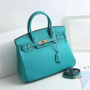 Unbranded (Lake green, 35*26*19cm) Ladies Women Leather Handbag Birkin First Layer Cowhide Unbranded (Lake green, 35*26*19cm) Ladies Women Leather Handbag Birkin First Layer Cowhide