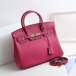 Unbranded (Rose red, 20*15*10cm) Ladies Women Leather Handbag Birkin First Layer Cowhide L Unbranded (Rose red, 20*15*10cm) Ladies Women Leather Handbag Birkin First Layer Cowhide L