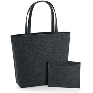 (One Size, Charcoal Melange) Bagbase Felt Shopper Bag (One Size, Charcoal Melange) Bagbase Felt Shopper Bag