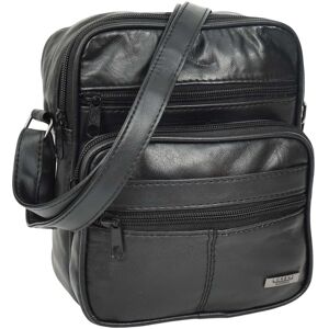 A1 FASHION GOODS Mens Black Leather Flight Bag Cross Body Multi Pocket Messenger A145 A1 FASHION GOODS Mens Black Leather Flight Bag Cross Body Multi Pocket Messenger A145