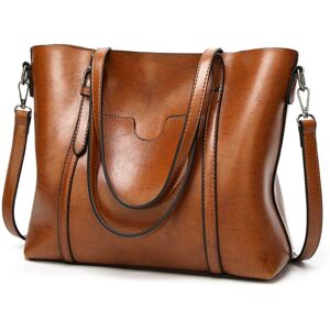 Unbranded (brown) Genuine Leather Women's Tote Bag Elegant Shoulder And Crossbody Handbag Unbranded (brown) Genuine Leather Women's Tote Bag Elegant Shoulder And Crossbody Handbag
