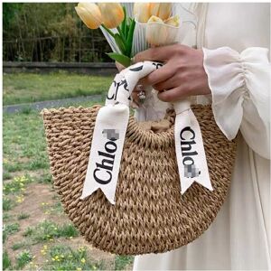 Unbranded (Khaki medium size) New one-shoulder handbag straw woven tote bag Unbranded (Khaki medium size) New one-shoulder handbag straw woven tote bag