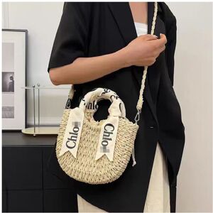 Unbranded (Off-white trumpet) New one-shoulder handbag straw woven tote bag Unbranded (Off-white trumpet) New one-shoulder handbag straw woven tote bag