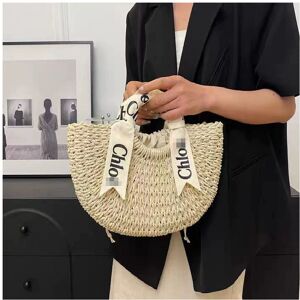 Unbranded (Off-white medium size) New one-shoulder handbag straw woven tote bag Unbranded (Off-white medium size) New one-shoulder handbag straw woven tote bag