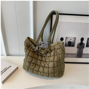 Unbranded (Green) Soft Nylon Quilted Tote Bag Large Capacity Magnetic Closure Trendy Style Unbranded (Green) Soft Nylon Quilted Tote Bag Large Capacity Magnetic Closure Trendy Style