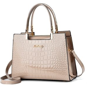 Unbranded (Khaki) Crocodile Embossed Handbags Double Handle Tote Bag Womens Crossbody Work Unbranded (Khaki) Crocodile Embossed Handbags Double Handle Tote Bag Womens Crossbody Work