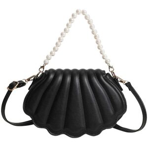 Unbranded (Black) Women Messenger Bag Pearl Chain Handbag Ladies Crossbody Bag Summer Shel Unbranded (Black) Women Messenger Bag Pearl Chain Handbag Ladies Crossbody Bag Summer Shel