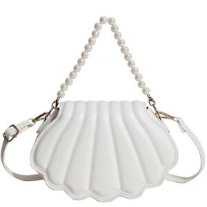 Unbranded (White) Women Messenger Bag Pearl Chain Handbag Ladies Crossbody Bag Summer Shel Unbranded (White) Women Messenger Bag Pearl Chain Handbag Ladies Crossbody Bag Summer Shel
