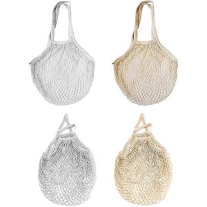 Unbranded (As show, One size) 4pcs Cotton Net Shopping Bags, Reusable Mesh Net Bag, Cotton Unbranded (As show, One size) 4pcs Cotton Net Shopping Bags, Reusable Mesh Net Bag, Cotton