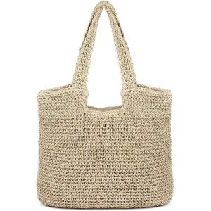Unbranded (As show, One size) Beige Women Straw Bag Wide Shoulder Tote Summer Beach Woven Unbranded (As show, One size) Beige Women Straw Bag Wide Shoulder Tote Summer Beach Woven