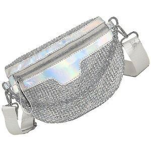 Unbranded (As show, One size) 22.5x17x6cm Silver Fanny Packs Stylish Shiny Waist Bag Delic Unbranded (As show, One size) 22.5x17x6cm Silver Fanny Packs Stylish Shiny Waist Bag Delic