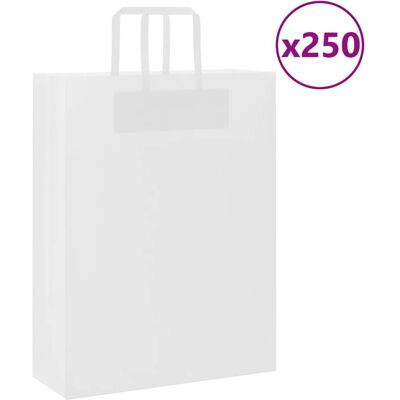 vidaXL Paper Bags 250 pcs White - Paper Bags vidaXL Paper Bags 250 pcs White - Paper Bags