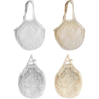 Unbranded (As show, One size) 4pcs Cotton Net Shopping Bags, Reusable Mesh Net Bag, Cotton Unbranded (As show, One size) 4pcs Cotton Net Shopping Bags, Reusable Mesh Net Bag, Cotton