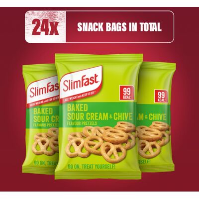 SlimFast • Pretzel Snack Bag • Sour Cream Chive Flavour • Low Calorie SlimFast • Pretzel Snack Bag • Sour Cream Chive Flavour • Low Calorie