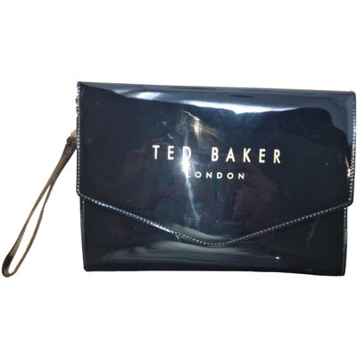 Ted Baker Abbiay Branded envelope clutch Pouch in Black Ted Baker Abbiay Branded envelope clutch Pouch in Black