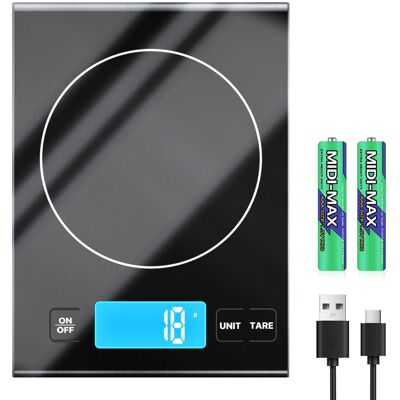 Rechargeable Digital Kitchen Scales, Diyife 1g/15kg Food Weighing Scales with La Rechargeable Digital Kitchen Scales, Diyife 1g/15kg Food Weighing Scales with La