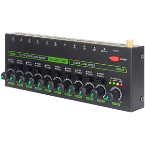 merkloos Professional Audio Mixer 10 Channel Stereo Mixer with Light UK Plug merkloos Professional Audio Mixer 10 Channel Stereo Mixer with Light UK Plug