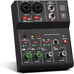 Jojomino 2 Channels Mini USB Mixer Professional Portable Audio Interface Sound Card Conso Jojomino 2 Channels Mini USB Mixer Professional Portable Audio Interface Sound Card Conso