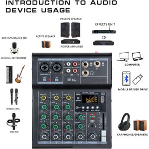 Spactz Professional Digital DJ Mixer Console 4 Channel Audio Mixer with USB Port Suppor Spactz Professional Digital DJ Mixer Console 4 Channel Audio Mixer with USB Port Suppor