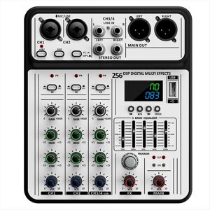 Jehiatek Professional D-04 4 Channel 256DSP Audio Mixer USB Studio Bluetooth DJ Console Jehiatek Professional D-04 4 Channel 256DSP Audio Mixer USB Studio Bluetooth DJ Console