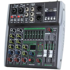 Exogio Professional 4-Channel Mixer Built-in 16DSP 7-Segment Balanced Effect Bluetooth Exogio Professional 4-Channel Mixer Built-in 16DSP 7-Segment Balanced Effect Bluetooth