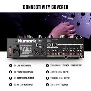 Numark M6 USB 4-Channel DJ Mixer with Built-In Audio Interface, 3-Band EQ, Micro Numark M6 USB 4-Channel DJ Mixer with Built-In Audio Interface, 3-Band EQ, Micro