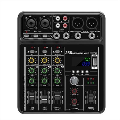 Markenlos 4 Channel Audio Mixer 48V Phantom Power USB Studio Sound Mixers Markenlos 4 Channel Audio Mixer 48V Phantom Power USB Studio Sound Mixers