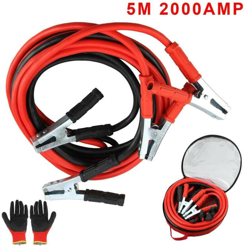 Unbranded Heavy Duty 2000AMP Booster Cables Automotive Battery 5.0 Metres Wires