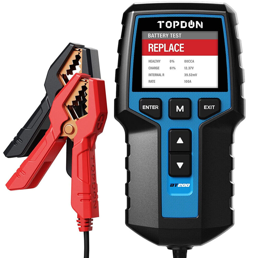 Car Battery Tester 12V 24V Load Tester, TOPDON BT200 100-2000CCA Automotive Diag