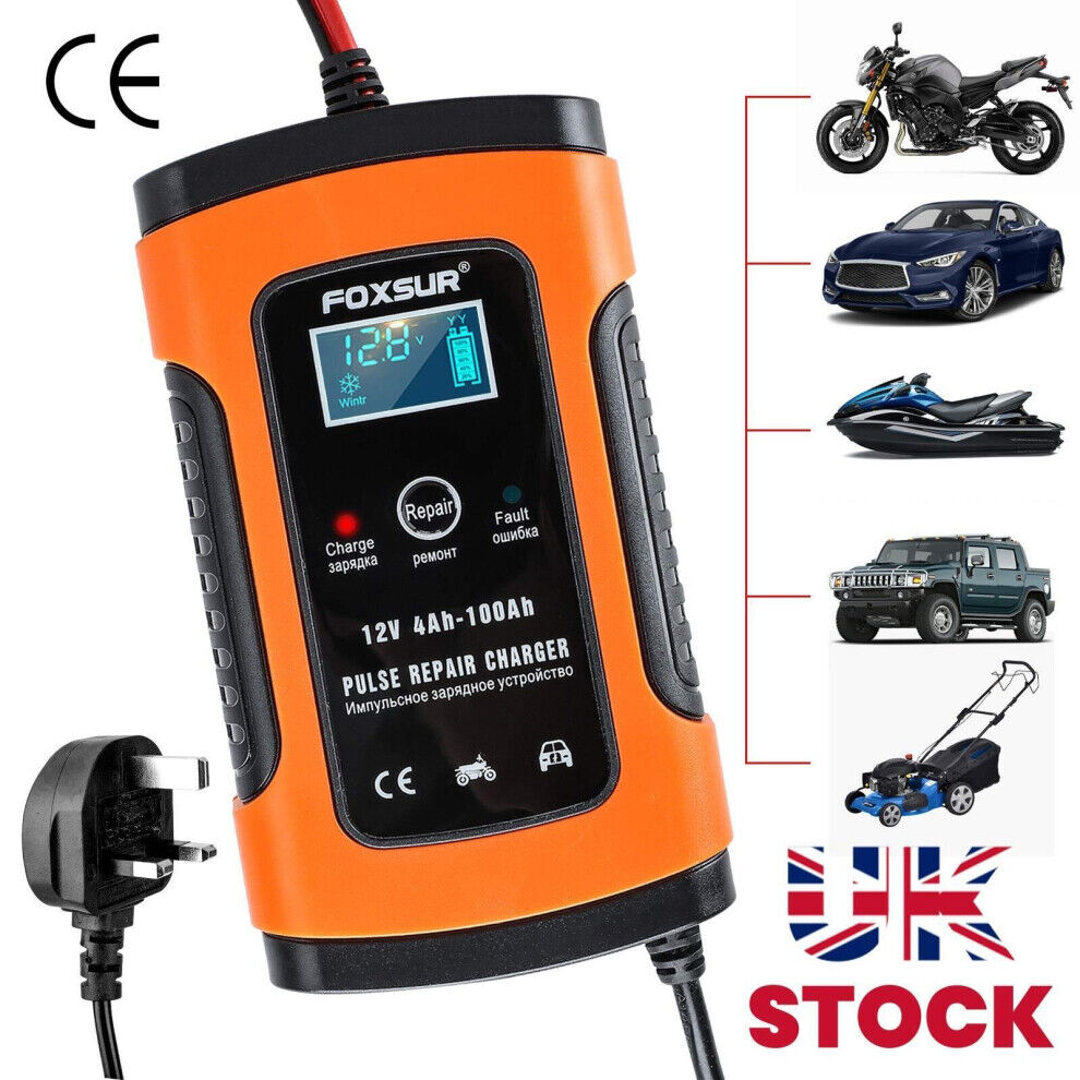 Unbranded Car Battery Charger 12V Automobile Motorcycle Intelligent Pulse Repair