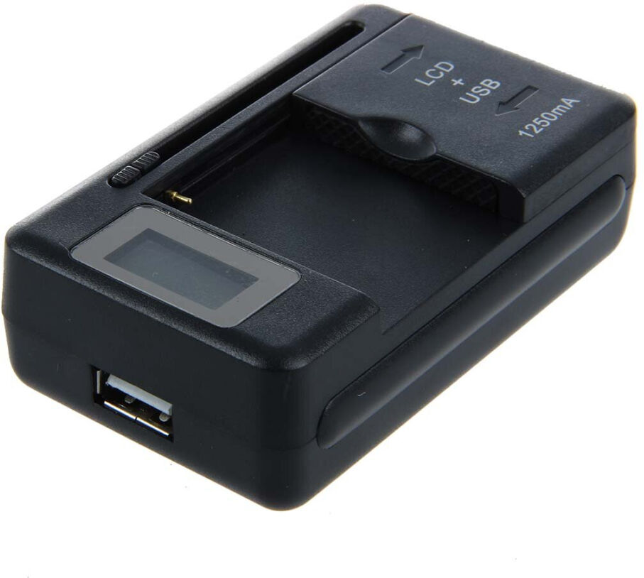 VENEKA Universal LCD Mobile Cell Phone Battery Charger USB Fast Black