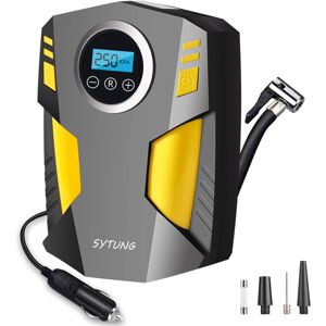 SYTUNG Digital Tyre Inflator, Portable Air Compressor Car Tyre Pump with 3 Nozzl