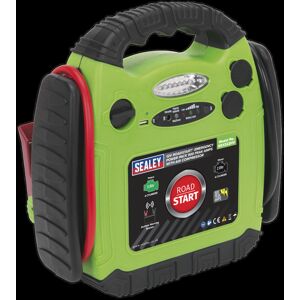 Sealey RoadStart® Emergency Jump Starter with Air Compressor 12V 900 Peak Amps Sealey RoadStart® Emergency Jump Starter with Air Compressor 12V 900 Peak Amps