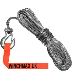 WINCHMAX Dyneema Synthetic Winch Rope 15m x 5mm with 1/4 inch Clevis Hook WINCHMAX Dyneema Synthetic Winch Rope 15m x 5mm with 1/4 inch Clevis Hook