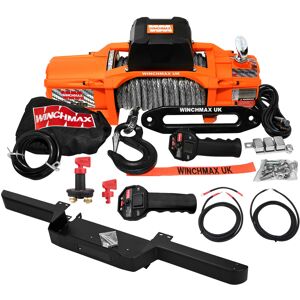 WINCHMAX 13,500lb 'SL' 12V Winch. 28m x 11mm Dyneema Rope. Defender Winch Bumper. WINCHMAX 13,500lb 'SL' 12V Winch. 28m x 11mm Dyneema Rope. Defender Winch Bumper.