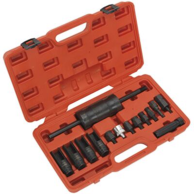 Loops 14 Piece Diesel Injector Puller Set - Ball Joint - Slide Hammer - Deep Sockets Loops 14 Piece Diesel Injector Puller Set - Ball Joint - Slide Hammer - Deep Sockets