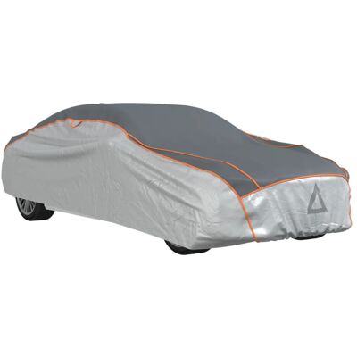 vidaXL Car Cover for Sedan Hail Protection Full Waterproof XL Grey and Silver - Car Cover vidaXL Car Cover for Sedan Hail Protection Full Waterproof XL Grey and Silver - Car Cover