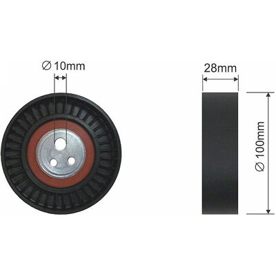 NTY Guide & Tensioner Pulley - 100mm, for Alfa Romeo 166 & Fiat NTY Guide & Tensioner Pulley - 100mm, for Alfa Romeo 166 & Fiat