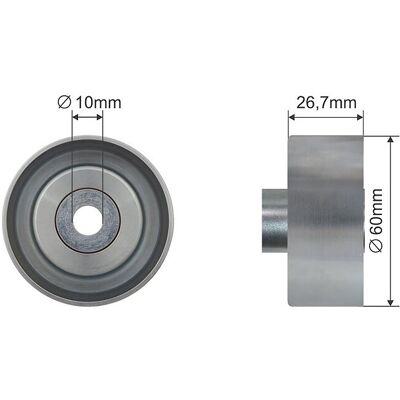 Ford Transit Idler Pulley - Metal Guide for V-Belt System Ford Transit Idler Pulley - Metal Guide for V-Belt System