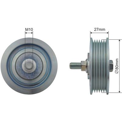 Toyota Yaris Tensioner Pulley - 80mm Dia, Guide Role, OEM Toyota Yaris Tensioner Pulley - 80mm Dia, Guide Role, OEM