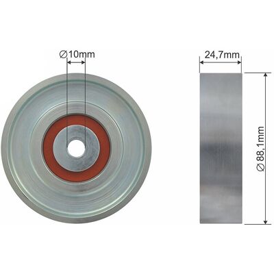Toyota Yaris Idler Pulley - 88mm Diameter, 24.7mm Width, OEM 88441-0D010 Toyota Yaris Idler Pulley - 88mm Diameter, 24.7mm Width, OEM 88441-0D010