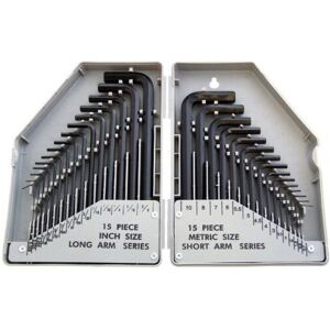 Unbranded 30pc Hex Key Set - Allen Steel Case Amtech 30 Metric Imperial Alan Allan Hexagon Unbranded 30pc Hex Key Set - Allen Steel Case Amtech 30 Metric Imperial Alan Allan Hexagon