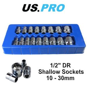 US PRO 17pc 1/2 dr Shallow Sockets 12 Point 10-30mm 1395 US PRO 17pc 1/2 dr Shallow Sockets 12 Point 10-30mm 1395