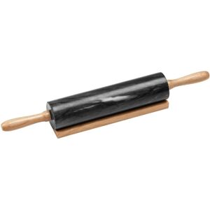 Premier Housewares Black Marble Rolling Pin Wood Handles with Stand Premier Housewares Black Marble Rolling Pin Wood Handles with Stand