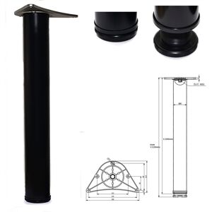 GTV 3 x 1100mm Adjustable Black Breakfast Bar Worktop Support Table Leg 80mm GTV 3 x 1100mm Adjustable Black Breakfast Bar Worktop Support Table Leg 80mm