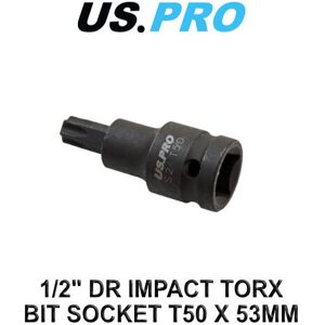 US PRO 1/2" DR Impact Torx Bit Socket T50 X 53MM 3313 US PRO 1/2" DR Impact Torx Bit Socket T50 X 53MM 3313