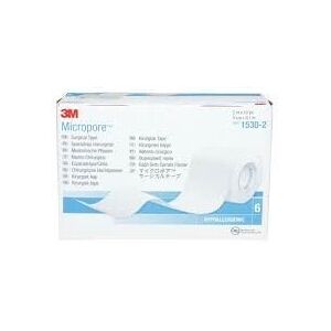 3M Micropore Surgical Tape, Hypoallergenic, White, 5cm x 9.1m, Pack of 6 3M Micropore Surgical Tape, Hypoallergenic, White, 5cm x 9.1m, Pack of 6