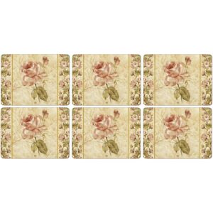 Pimpernel 30.5 x 23 cm MDF with Cork Back Linen Placemats, Set of 6, Antique Ros Pimpernel 30.5 x 23 cm MDF with Cork Back Linen Placemats, Set of 6, Antique Ros