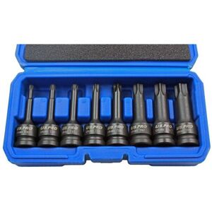US PRO 8pc 1/2" Dr Long Impact Torx Bits Socket Set T30 - T80 3315 US PRO 8pc 1/2" Dr Long Impact Torx Bits Socket Set T30 - T80 3315